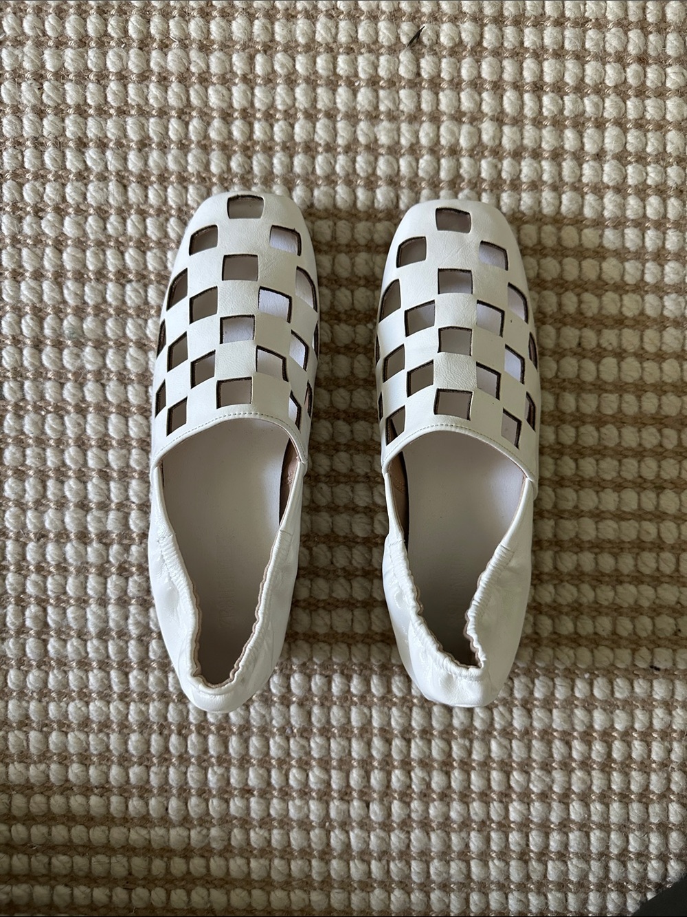 Women's White Cutout Loafers 38